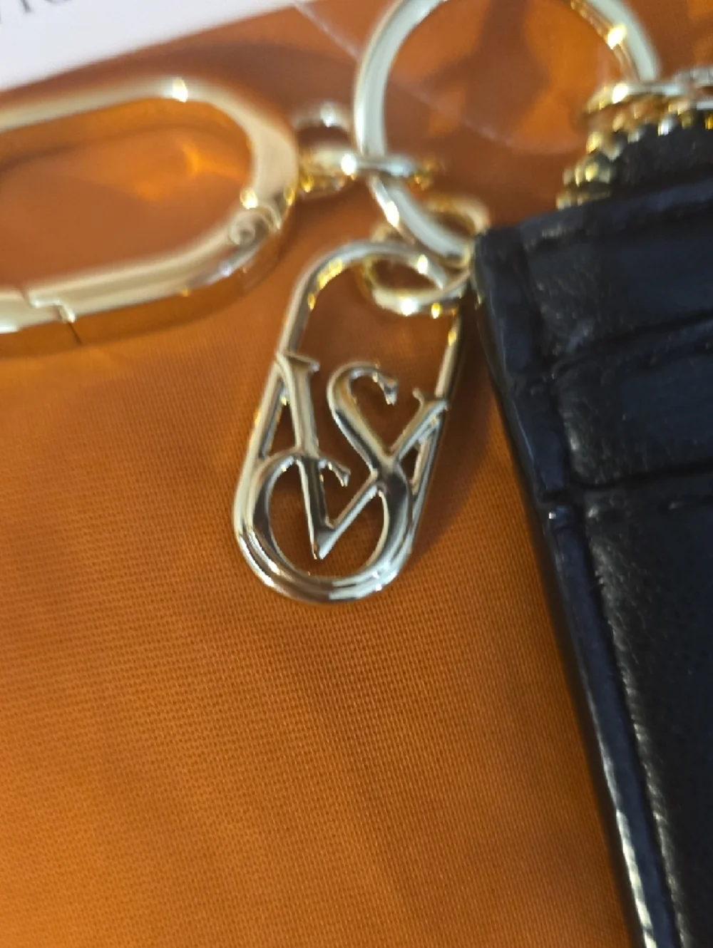 Victoria's Secret Black Card Pouch with Gold Hardware - Picture 2 of 3